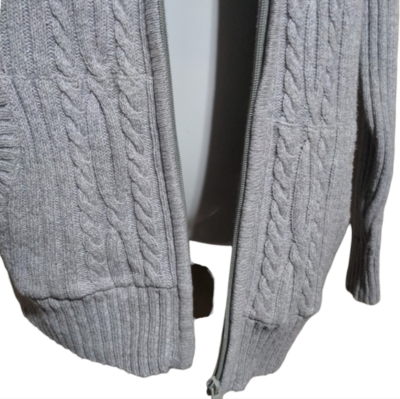 ST. JOHN'S BAY Gray Ribbed Zipper Sweater Cardigan with Collar Plus Size… - Picture 6 of 7